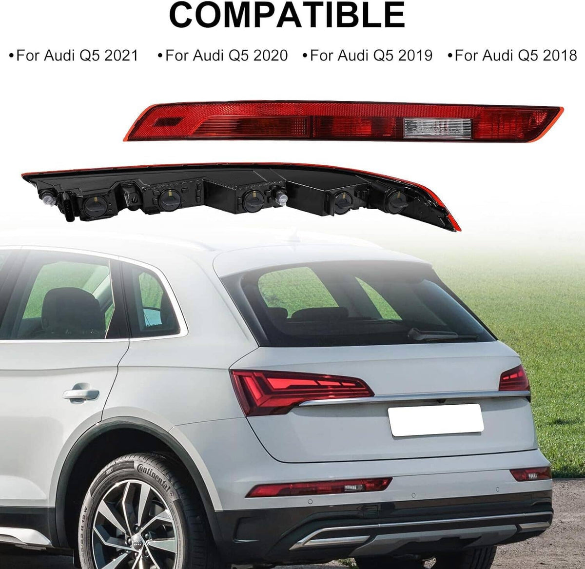 Solidspare For 2018-2022 Audi Rear Right Bumper Lower Tail Light Brake Stop Lamp 80A945070A