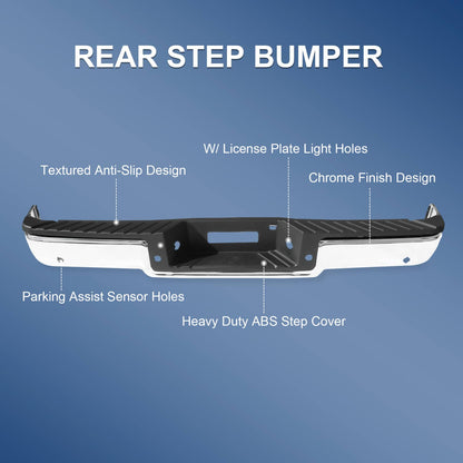 Solidspare Chrome Rear Bumper Assembly For 2006-2008 Ford F150 F250 Step Bumper w/ Hole