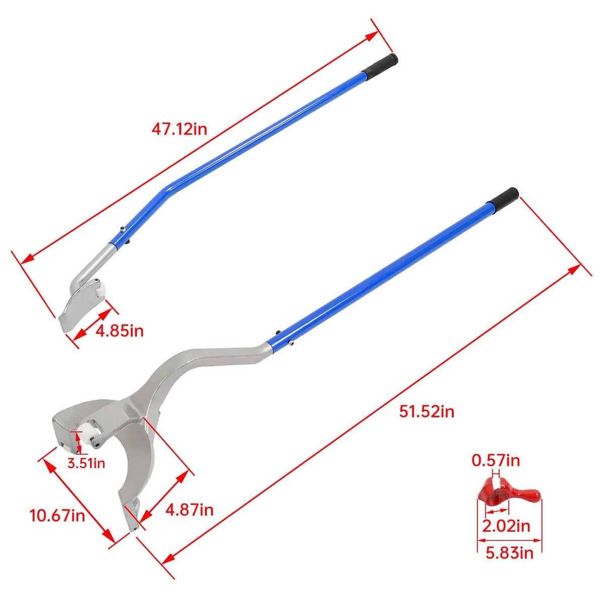 Solid Spare 17.5" TO 24.5" TUBELESS TRUCK TIRE CHANGER MOUNT DEMOUNT TOOL W/BEAD KEEPER BLUE