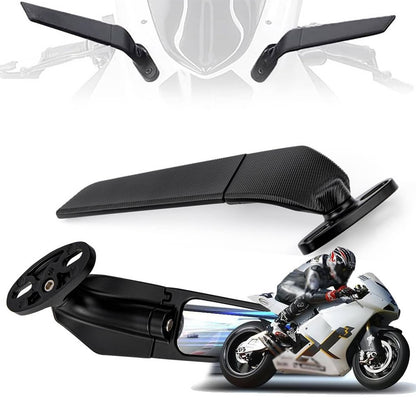 Solidspare Pair Side Mirrors For Yamaha YZF R1 R3 R6 Adjustable Rearview Wind Wing Mirror