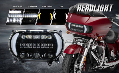 Solidspare Plug&Play For Harley Road Glide 2015-2024 LED Headlight DRL with High/Low Beam