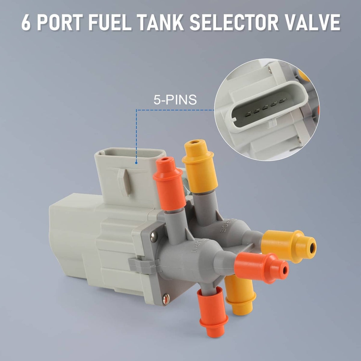 Solidspare 6C3Z9189A Fuel Tank Selector Valve Assembly,6 Ports for Ford Super Duty Diesel