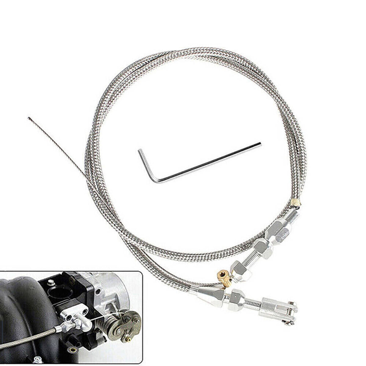Solidspare 102MM LS Throttle Body with Position Sensors TPS IAC+Throttle Gas Cable Kits