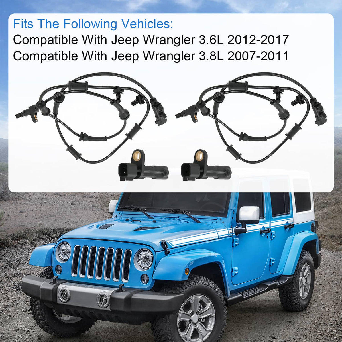 Solidspare ABS Wheel Speed Sensor Set For Dodge Nitro 2007 2010 2011 3.7L 4.0L Front Rear
