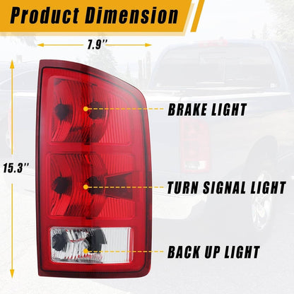 Solidspare 2PCS Tail Lights w/Circuit Board For 2002-2006 Dodge Ram 1500 2500 3500 Pickup