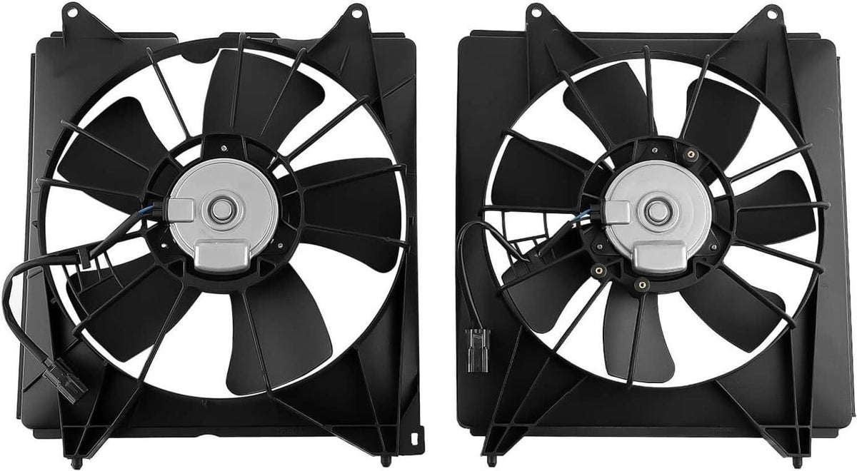 Solidspare 2PCS AC Condenser Radiator Cooling Motor Fan For 2013-2017 Honda Accord Touring