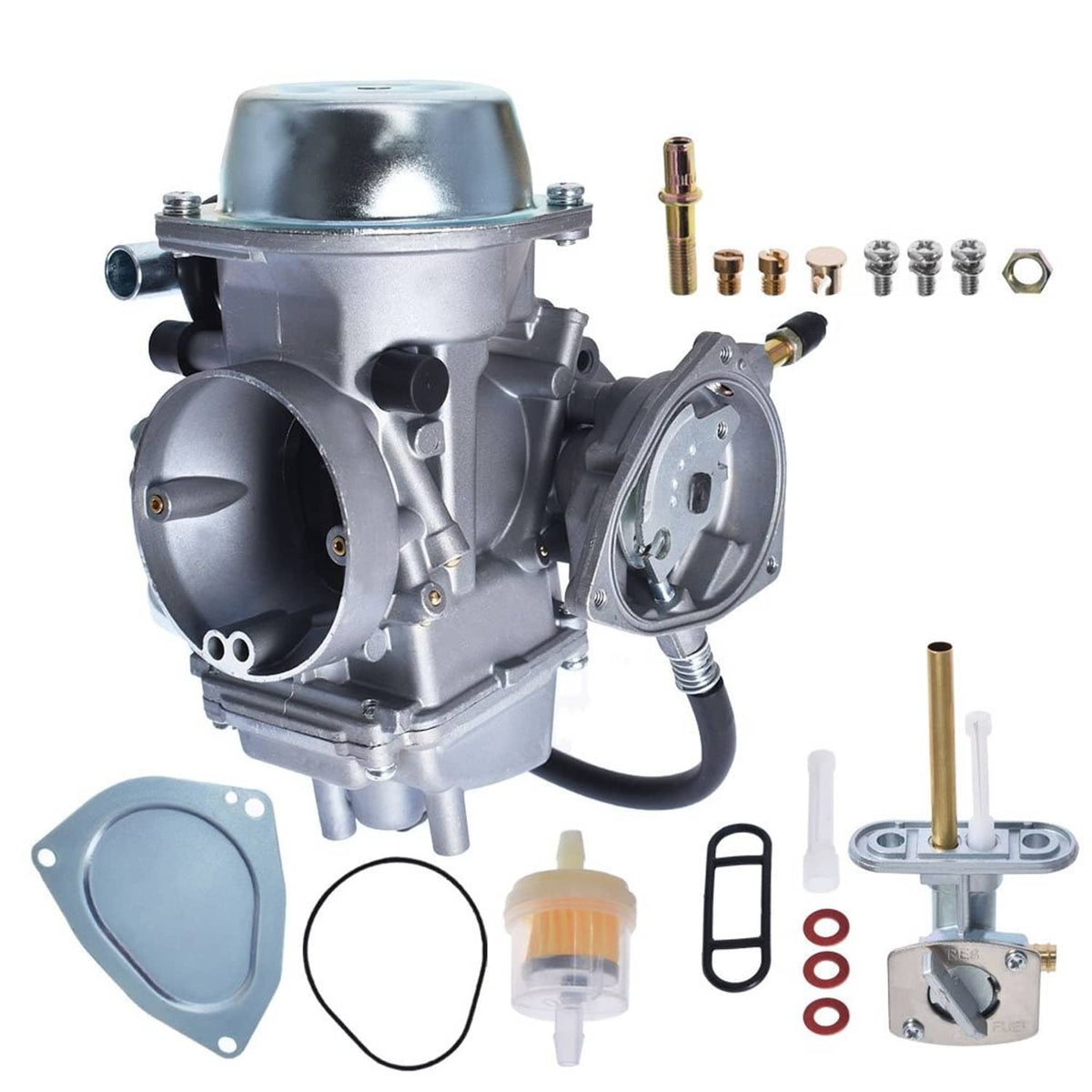 Solidspare Carburetor For Yamaha Grizzly 660 YFM660 2002-2008 With Fuel Petcock