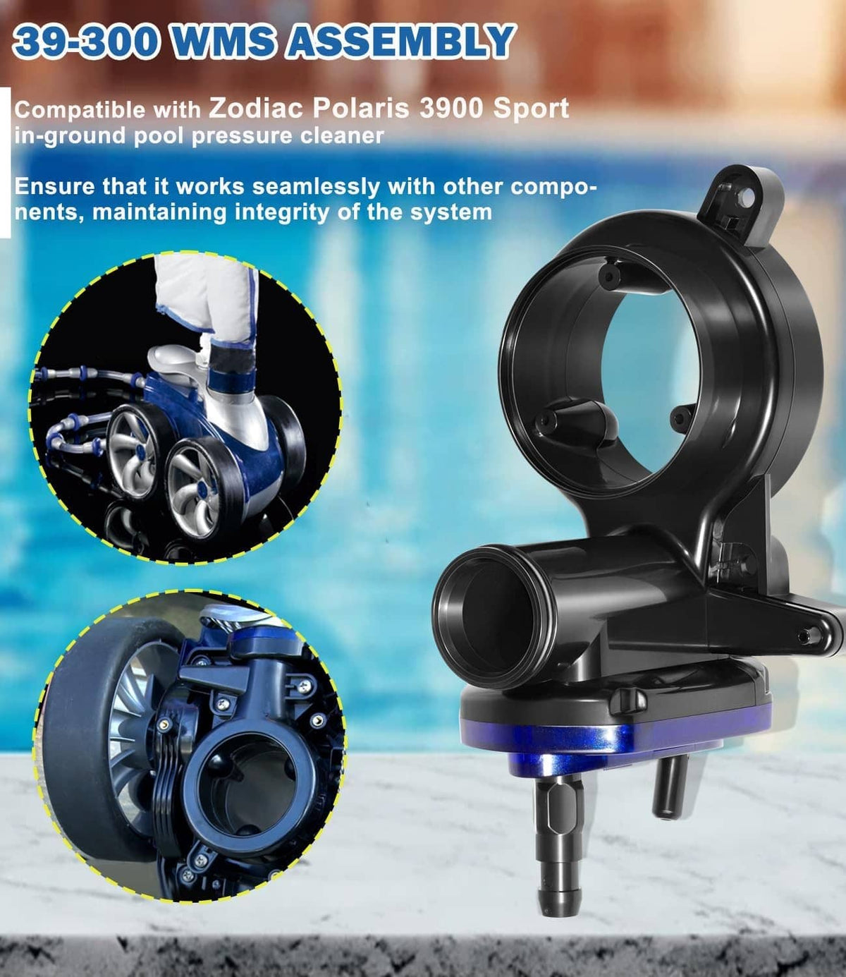 Solid Spare for Polaris 39-300 Water Management Assembly, Zodiac Polaris 3900, with O-Ring