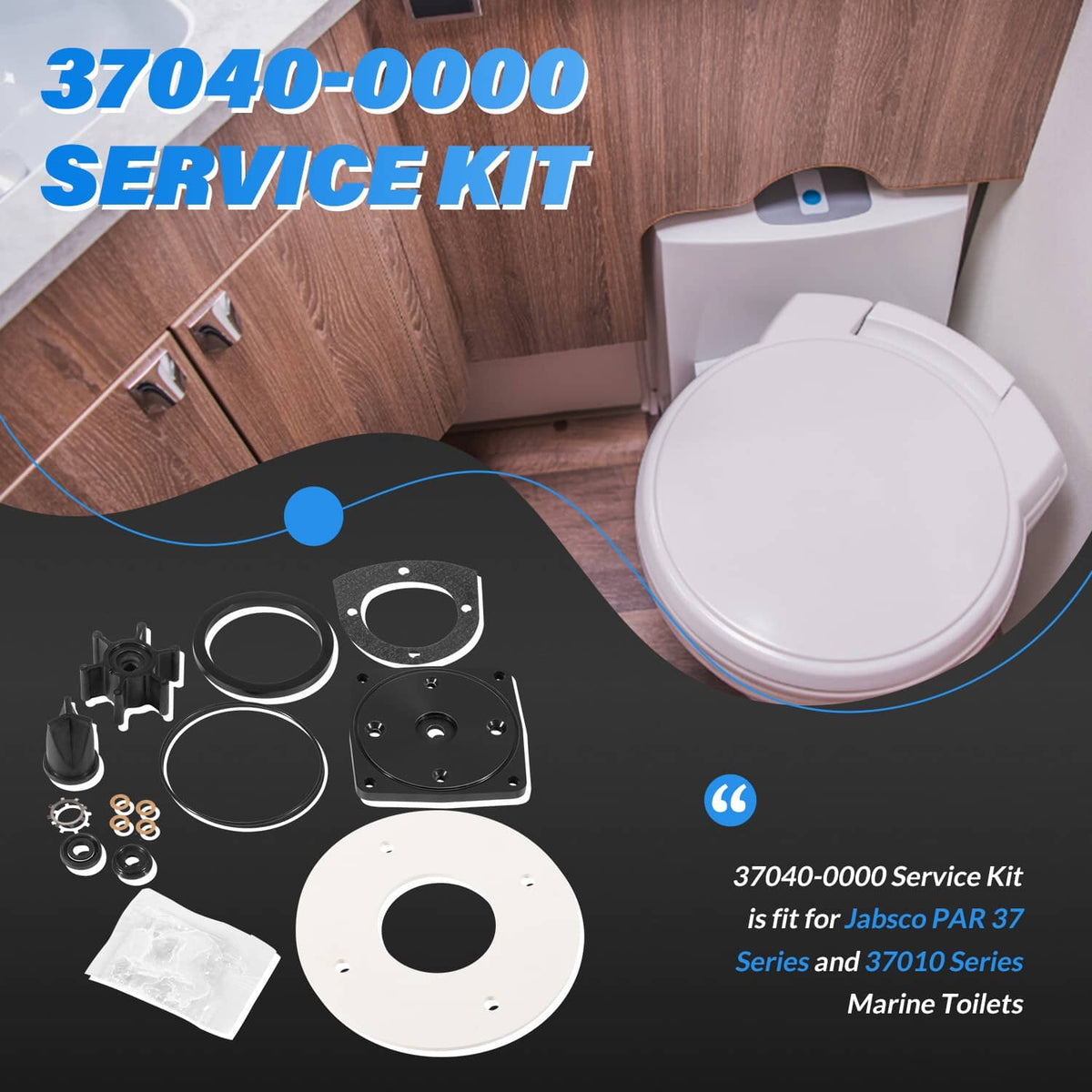 Solidspare Replace for Jabsco 37040-0000 Marine Toilet Service Kit Fit for Jabsco 37010 Ser
