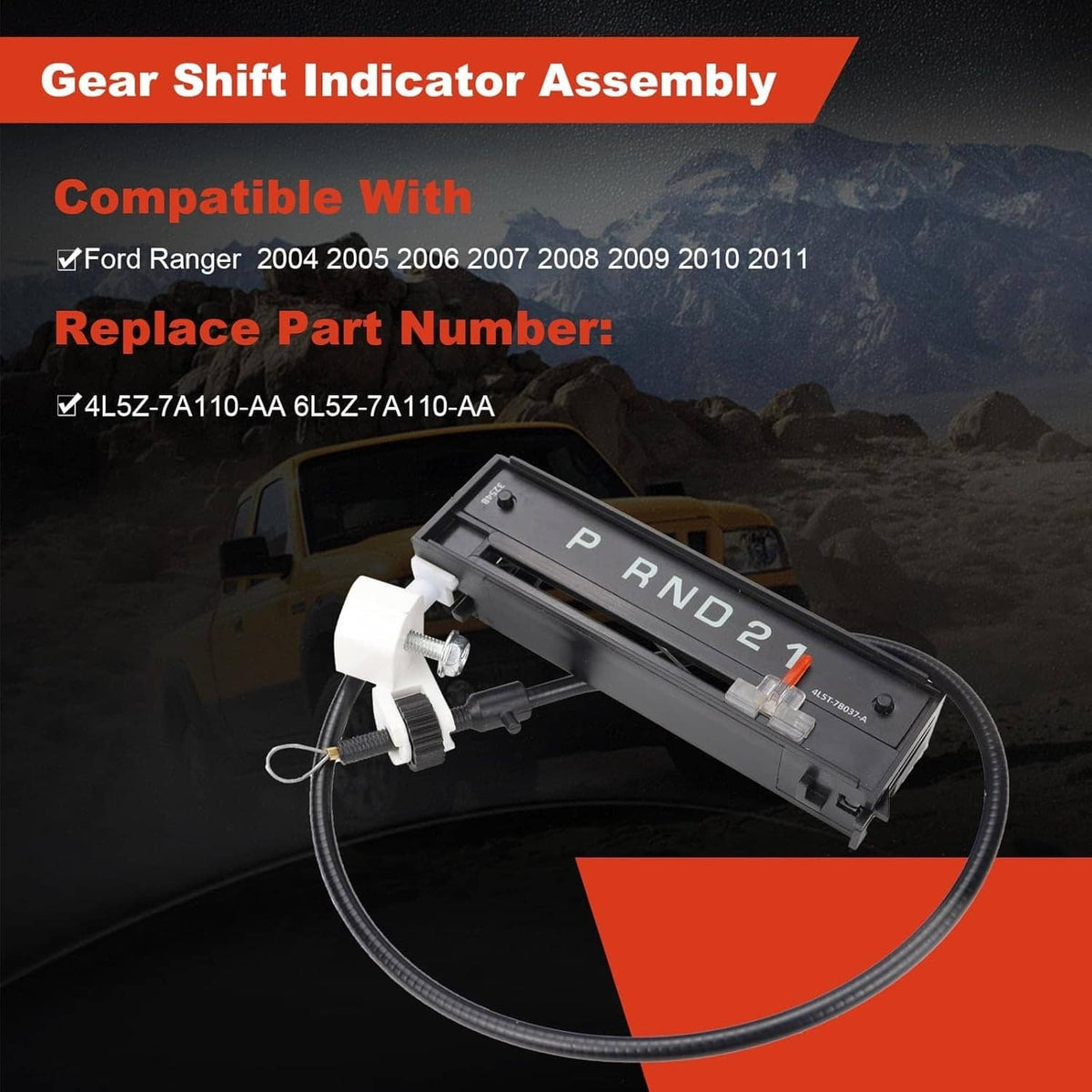 Solid Spare For 2004-2011 Ford Ranger Gear Shift Indicator Selector Cable Clip NL5Z-7A110-A
