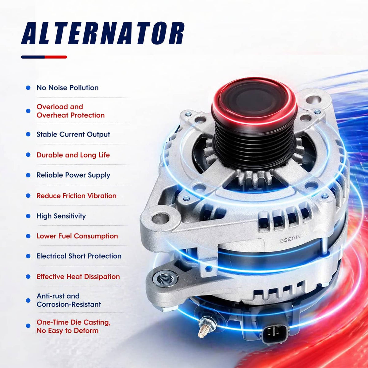 Solidspare Alternator 11326 For 2010-2016 Toyota Highlander 2007-2016 Sienna 3.5L 150A