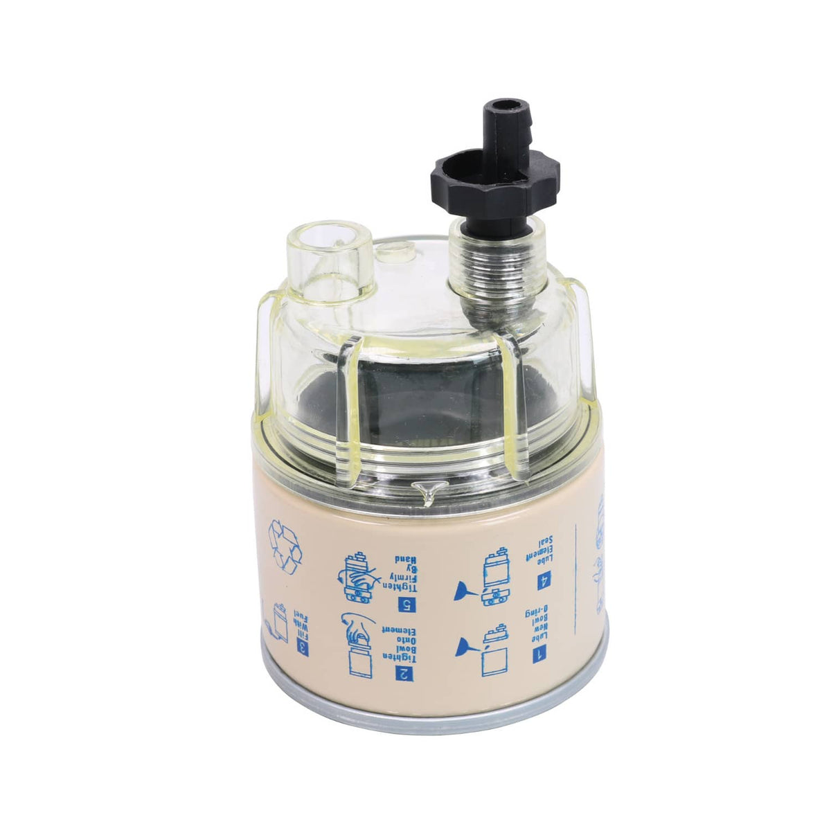 Solidspare R12T Fuel Filter Water Separator Spin-on with Water Collection Bowl For Marine