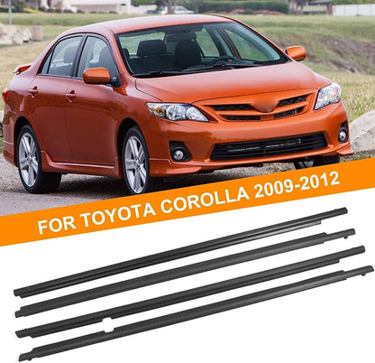 Solidspare 4Pcs Door Window Weatherstrips Belt Seal Moulding Trim For Toyota Corolla 09-12