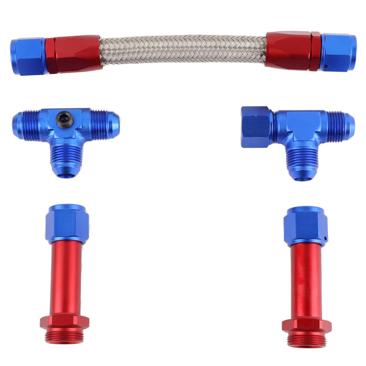 Solidspare New Braided Dual Feed Carb Fuel Line Fitting 8AN For Holley 4150 Carburetor AN8