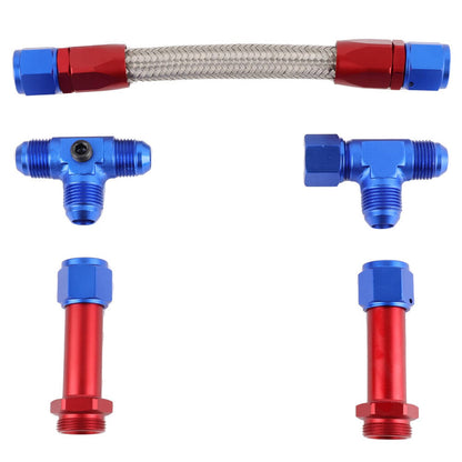 Solidspare New Braided Dual Feed Carb Fuel Line Fitting 8AN For Holley 4150 Carburetor AN8