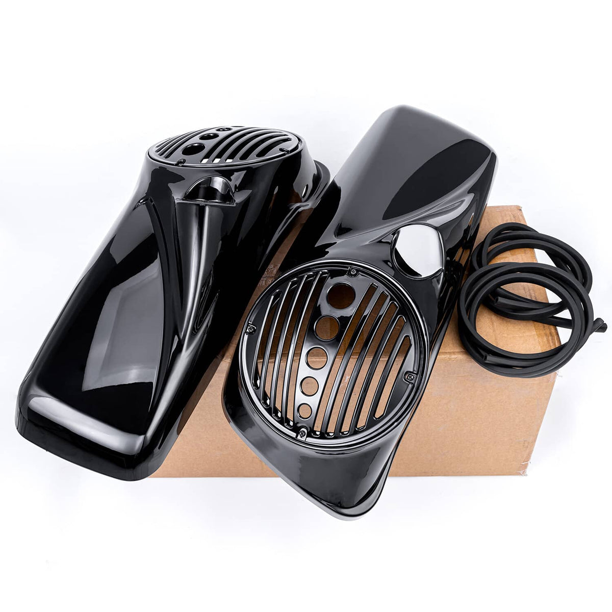 Solidspare ABS 8" Speaker Lids with Tweeter Port for HarleyTouring Models 2014-2023 New