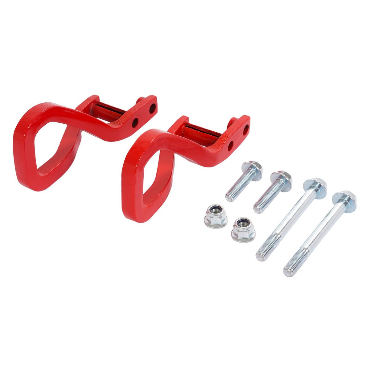 Solid Spare For GMC Sierra 1500 2019-2026 Heavy Duty Front Car Tow Hooks w/ Bolts Red