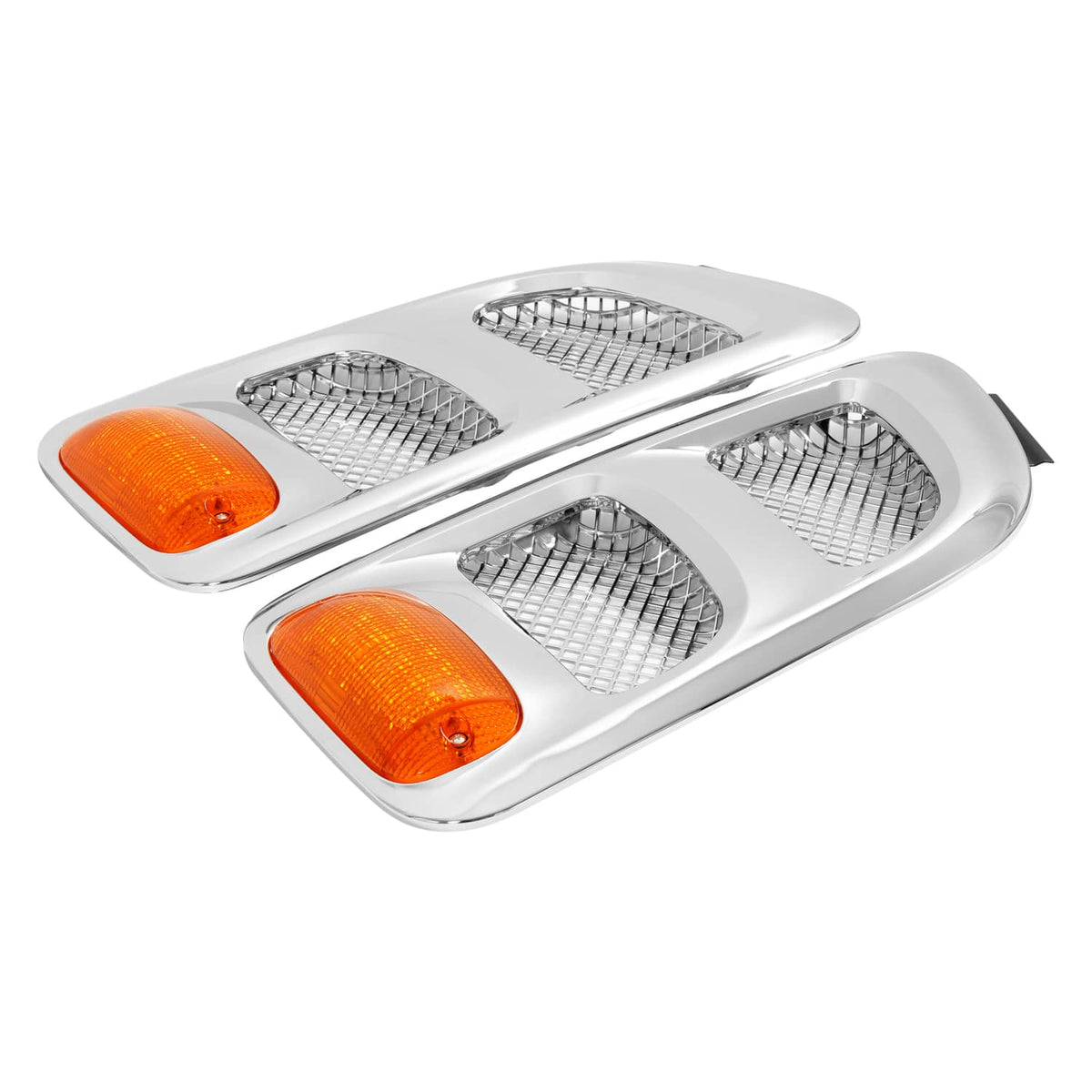 Solid Spare Pair Hood Side Vents Silvery Air Intake Trim Fit 1997-2009 Sterling Truck