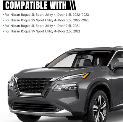 Solidspare For 2021 2022 2023 Nissan Rogue Chrome LED Headlights Headlamps Pair Left+Right