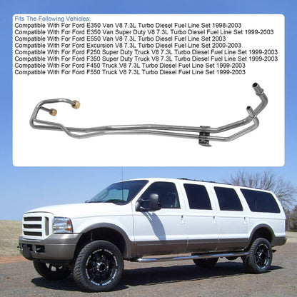 Solidspare Diesel Fuel Supply Return Line Assembly For Ford Powerstroke 7.3L 1998-2003