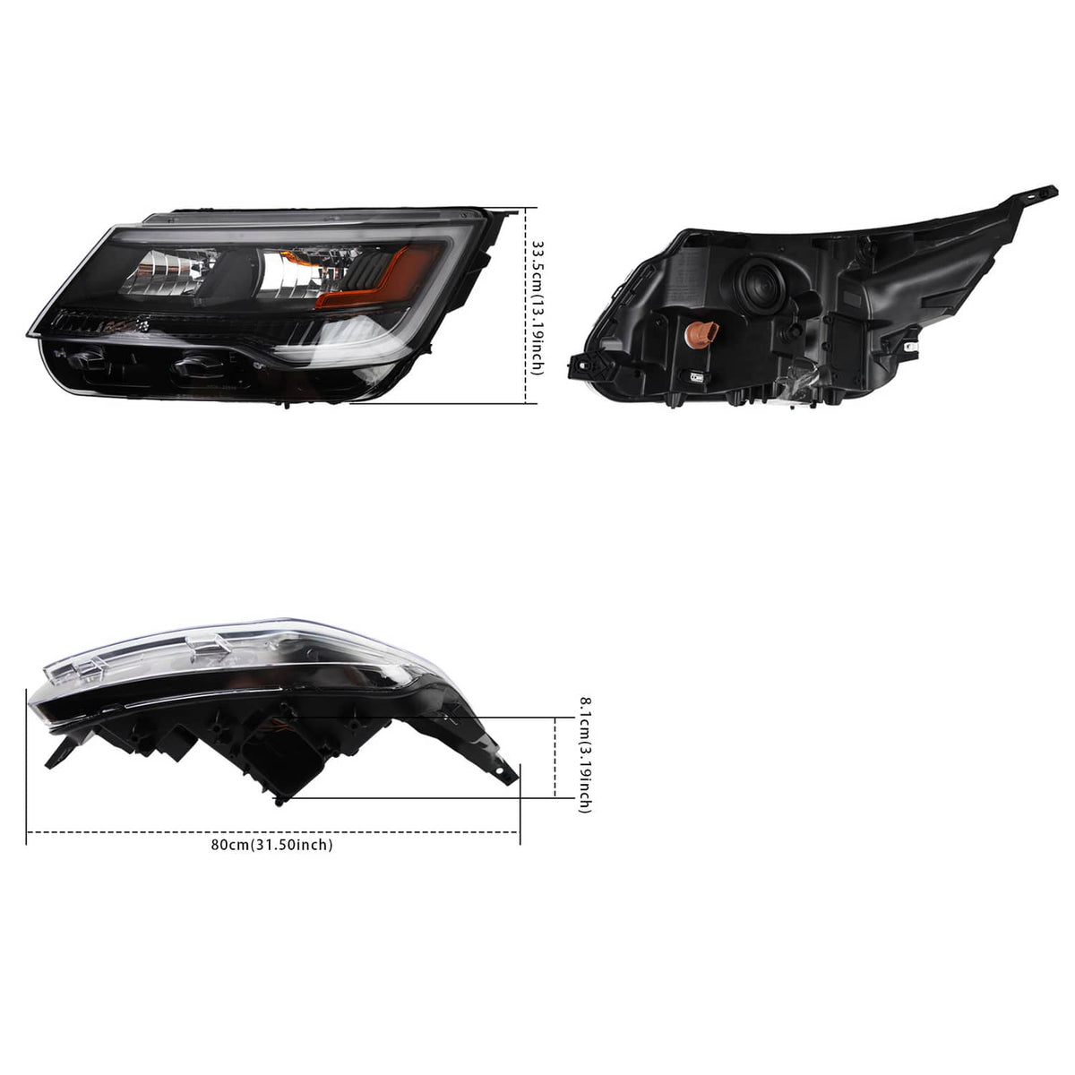 Solidspare Pair Headlights Assembly w/LED DRL For 2016-2019 Ford Explorer Left & Right Side