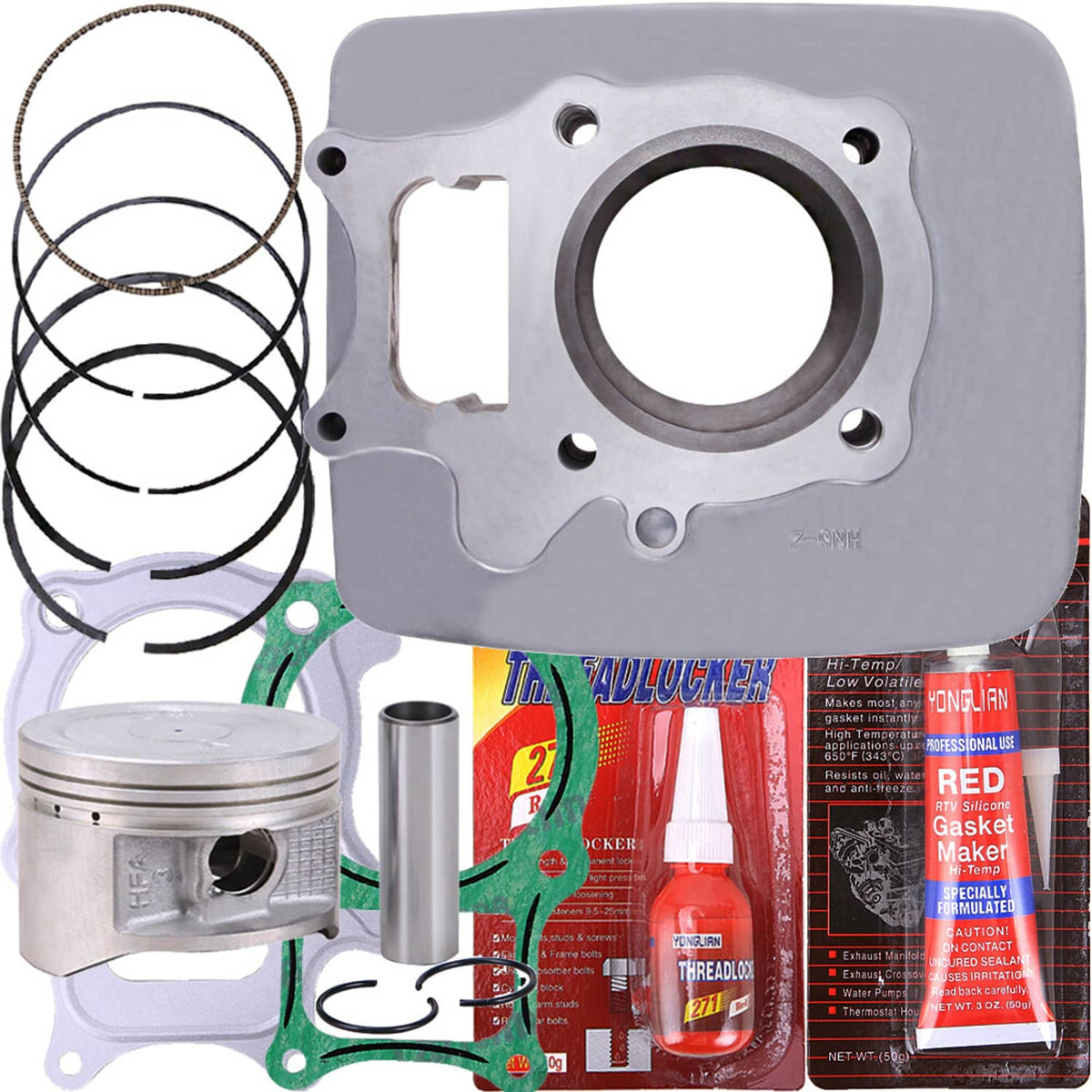 Solidspare Cylinder Piston Gasket Top End Rebuild Kit For Honda Recon 250 TRX250 EX ATV