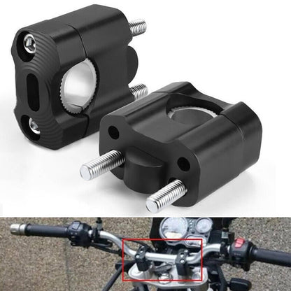 Solidspare Black HandleBar Fat Bar Mount Clamps Risers Adaptor 7/8" to 1 1/8" Dirt Pit Bike