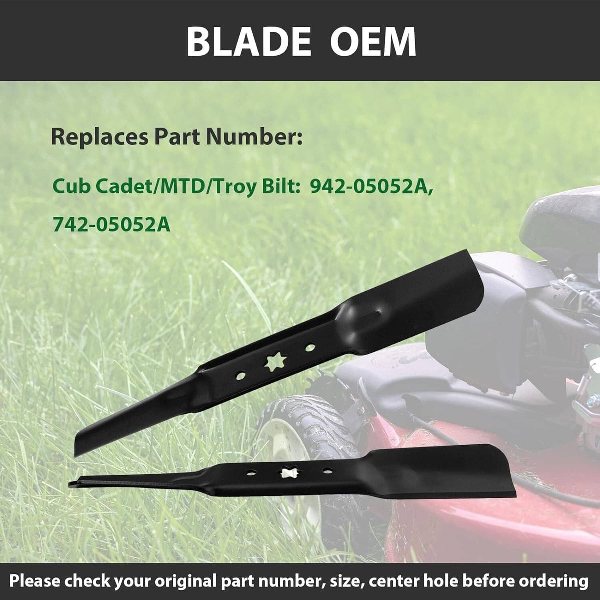 Solid Spare 50in. Cut MTD Fits Cub Cadet Troy-Bilt Replaces 942-05052A 742-05052A 3PCs