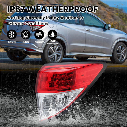 Pair Tail lights For 2016-2022 Honda HR-V HRV Rear Brake Lamp Assembly W/O Bulbs