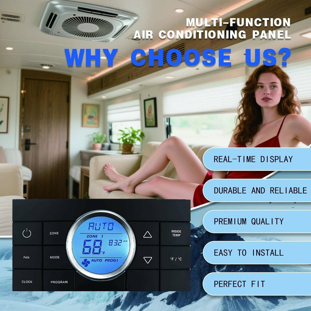 Solidspare New 3314082.000 RV Thermostat Multi-Zone Comfort Control Center 2 Thermostat