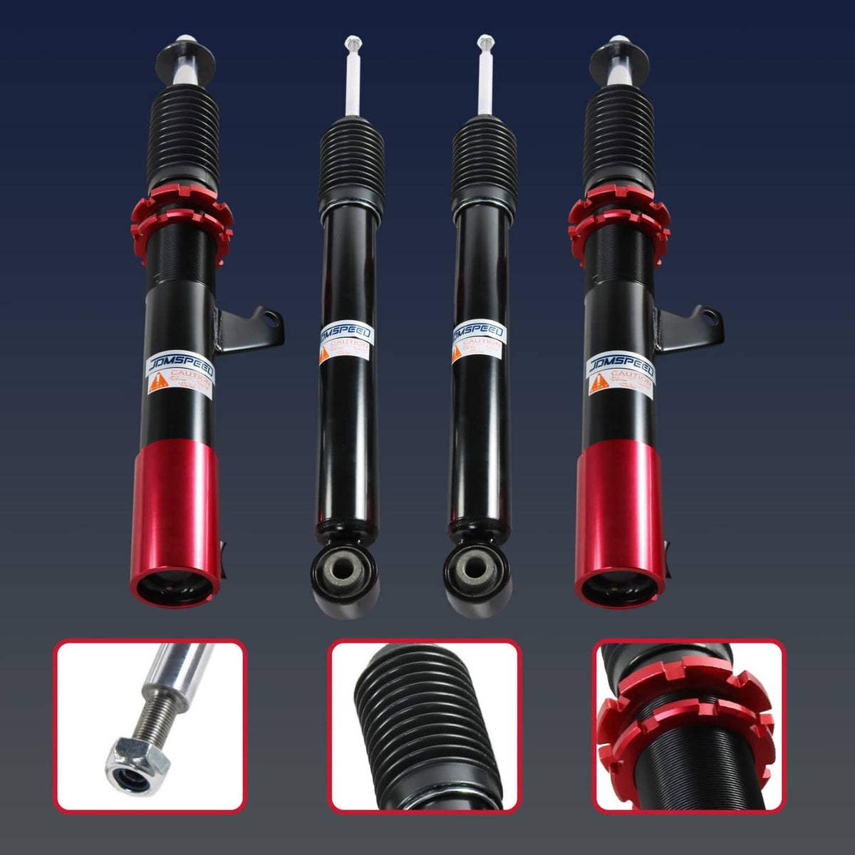 Solidspare Coilover Struts FOR VW MK5 MK6 GOLF/JETTA 06-14 Suspension Spring KIT Adj Height