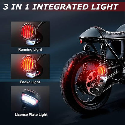 Solidspare Motorcycle LED Tail Brake Run Light Bracket For Harley Sportster Chopper Bobber