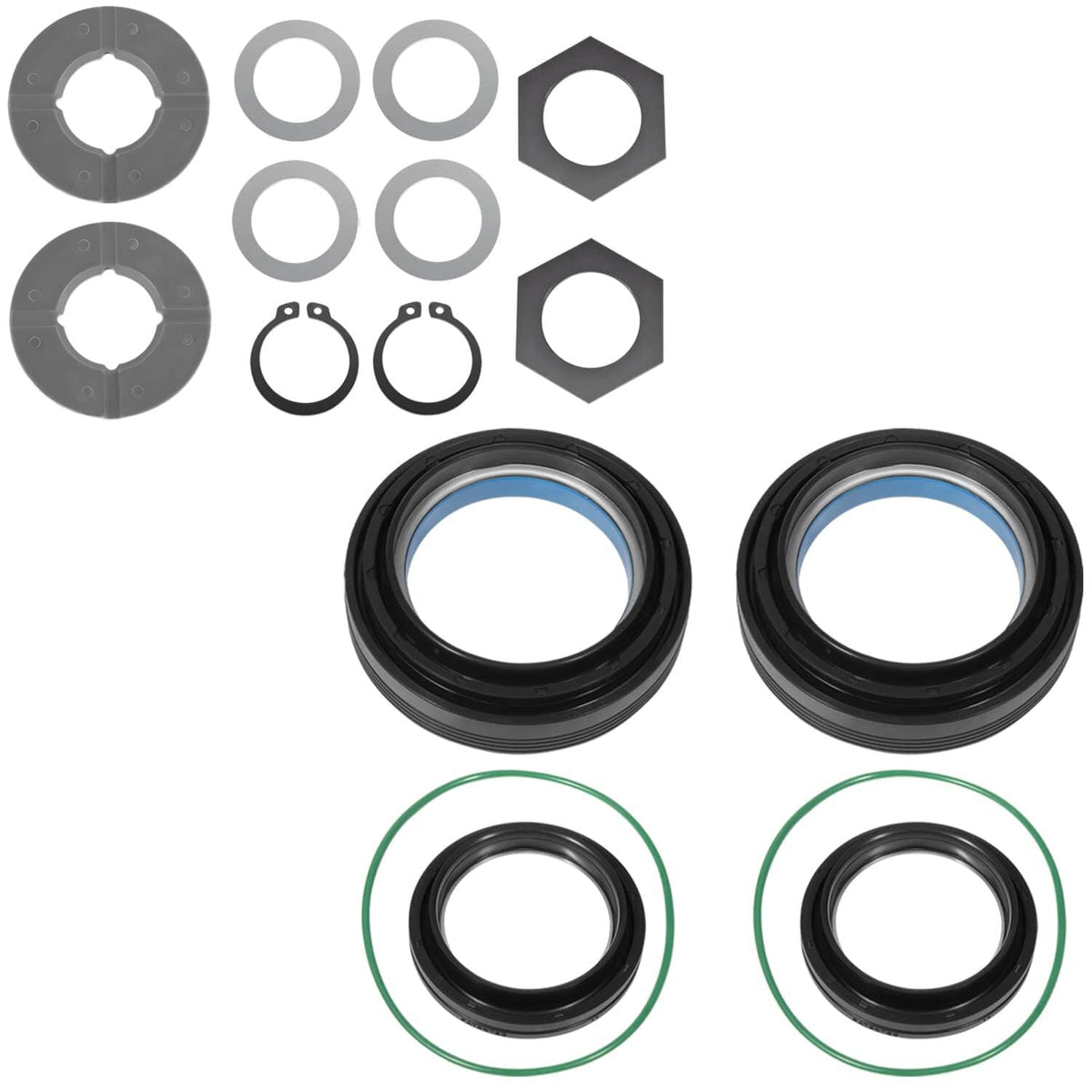 Solid Spare Front Axle Knuckle Tube Seal Kit & Thrust Washer Snap Ring for Ford F250 F350
