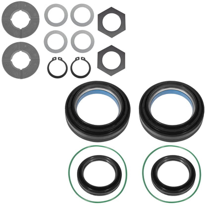 Solid Spare Front Axle Knuckle Tube Seal Kit & Thrust Washer Snap Ring for Ford F250 F350