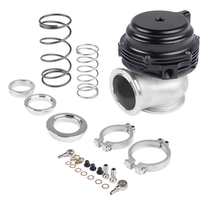 Solidspare Black 44MM Wastegate External Turbo W/ TIAL V-Band Flange Spring MV-R 14PSI