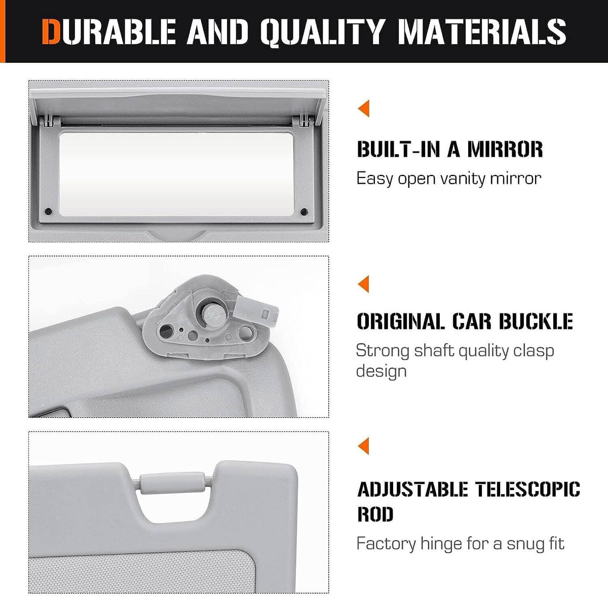 Solidspare Right Sun Visor Passenger Side For Honda Civic 2006-2011 Grey 83230-SNA-A01ZC