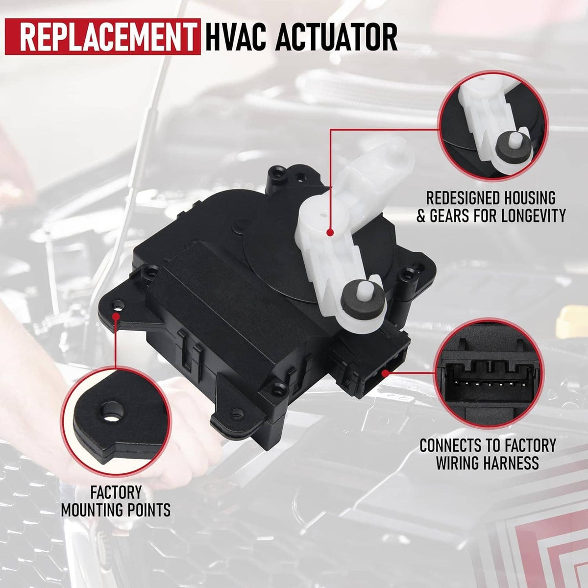 Solid Spare 604-885 HVAC Heater Blend Door Actuator for Honda 06-14 Ridgeline 05-10 Odyssey