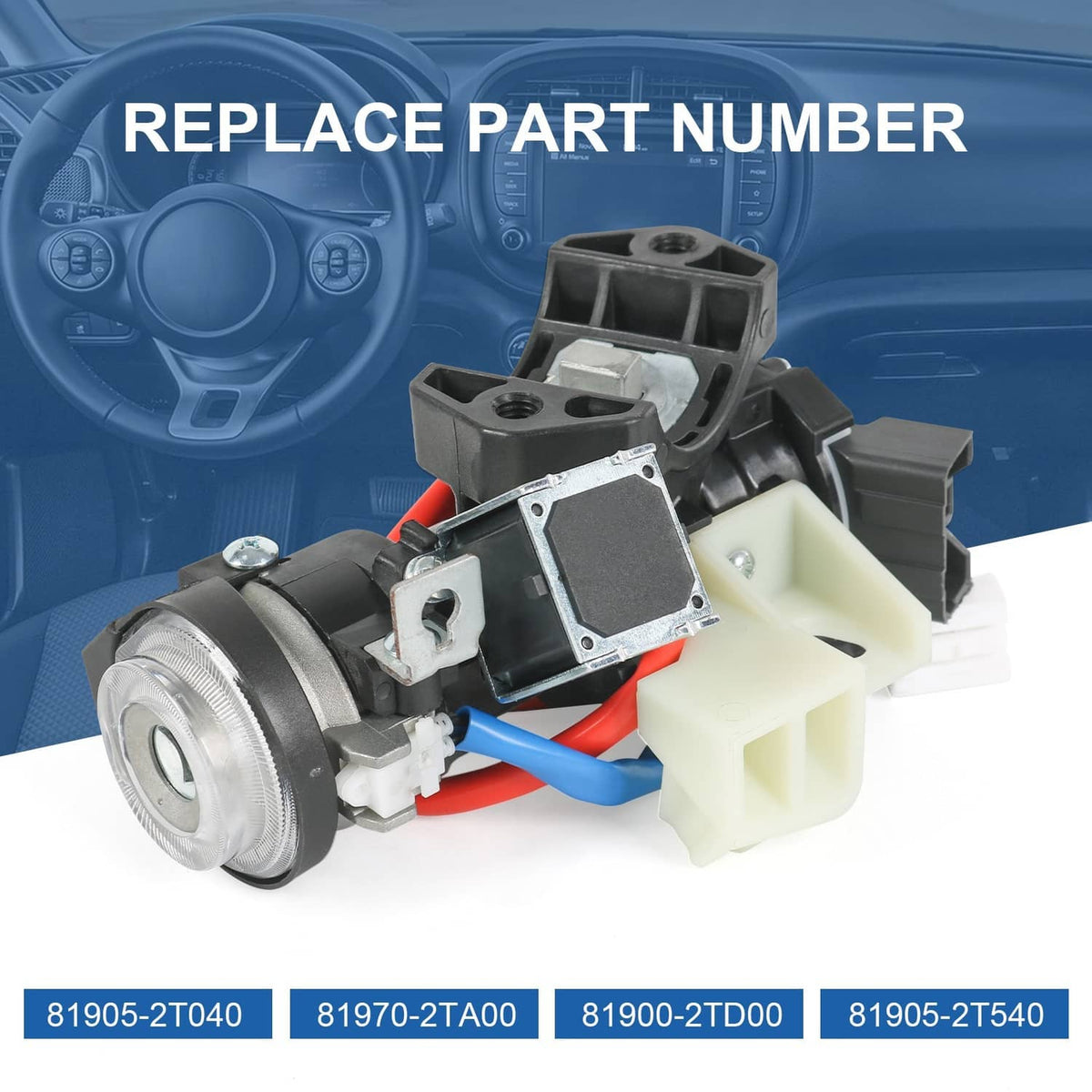 Solidspare Ignition Lock Switch with Door Lock Cylinder & Keys 81905-2T040 For Kia Optima