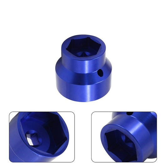 Solid Spare Oil Filter Socket 24mm / 36mm For 6.0L / 6.4L Ford Powerstroke Diesel 03-10 Blue