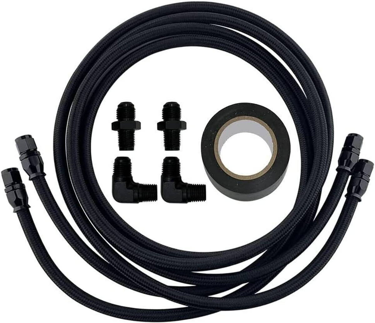 Solidspare For GM 4L60E 4L65E TH350 TH400 Automatic Transmission Cooler 6AN Hose Line Kit