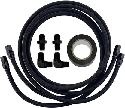 Solidspare For GM 4L60E 4L65E TH350 TH400 Automatic Transmission Cooler 6AN Hose Line Kit
