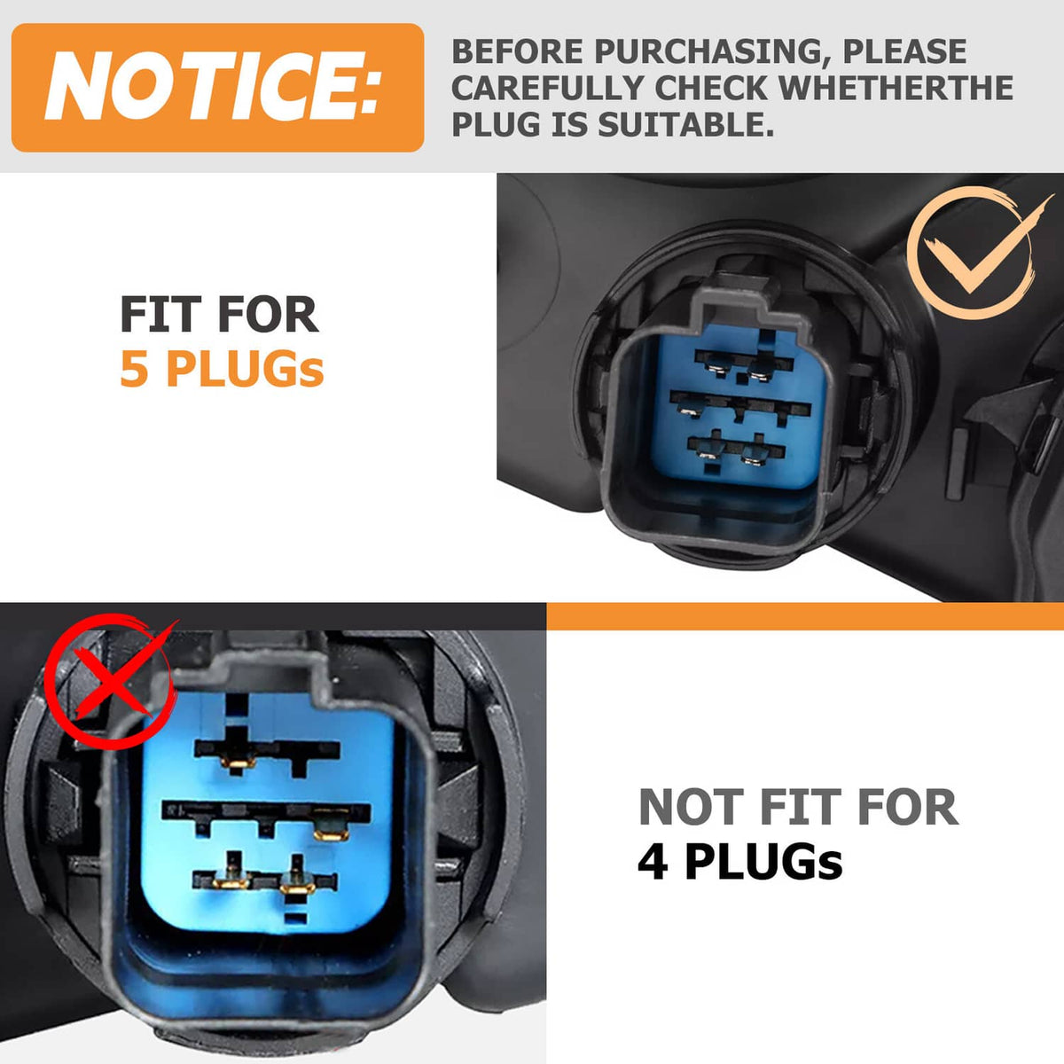 Solid Spare Left Driver Side For Ford Edge 2011-2014 Headlight Lamp W/Bulb 5 Pins Projector