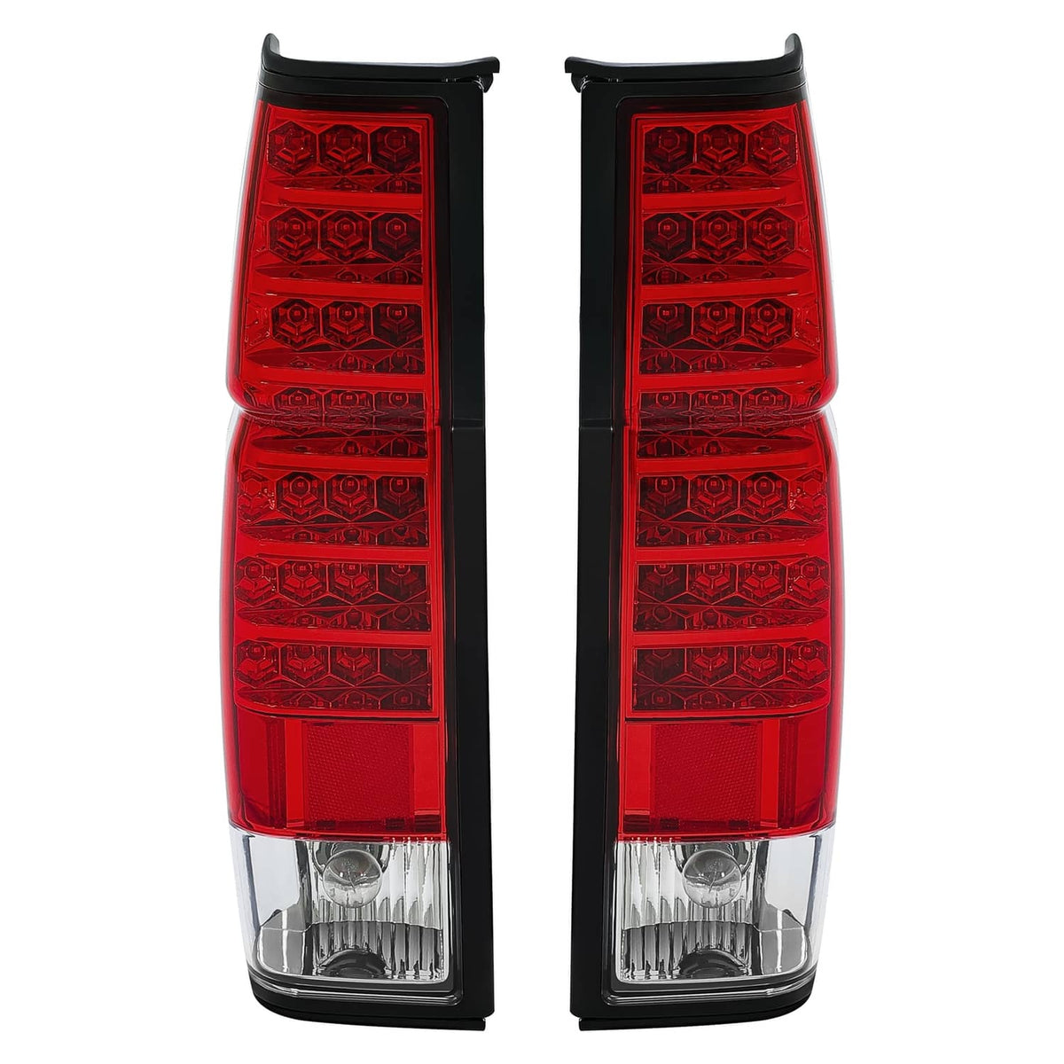 Solid Spare Red Clear LED Tail Lights Brake Lamps For Nissan D21 Hardbody Pickup 1986-1997