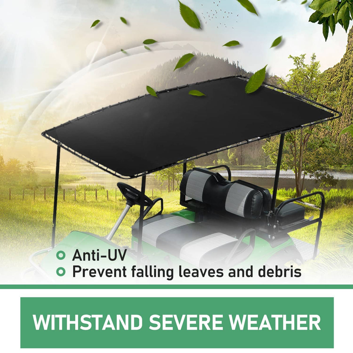 Solidspare 85" Golf Cart Roof Top Kit Sun Top For Club Car Precedent Tempo Onward 4-Seat