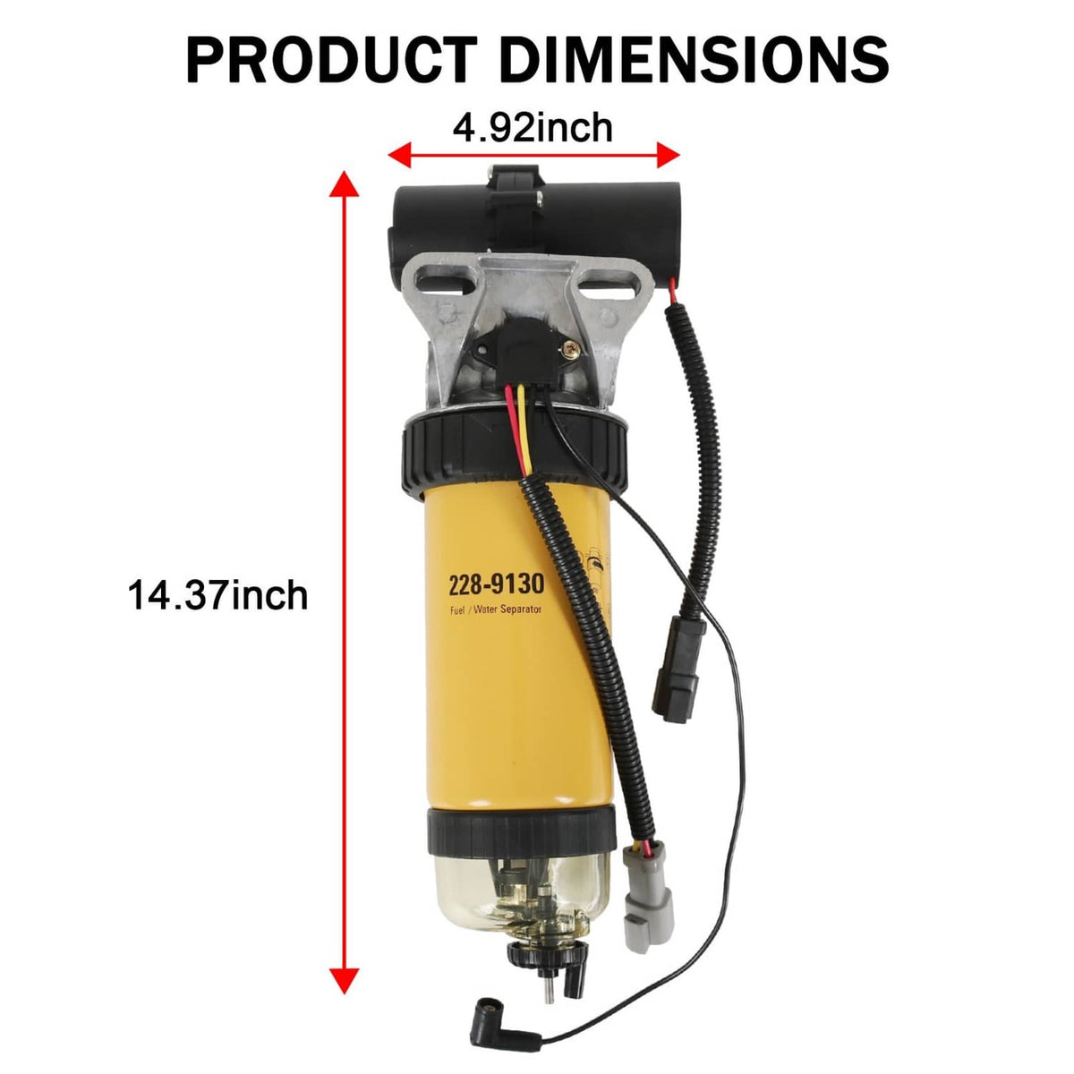 Solidspare 228-9129 Fuel Pump & Fuel Filter Assy for CAT 3054 3046 Loader 414E 416E 420E