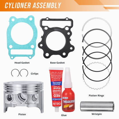 Solidspare Engine Cylinder Piston Rebuild Kit for 1988-00 Honda TRX 300 Fourtrax FW 4x4 2x4