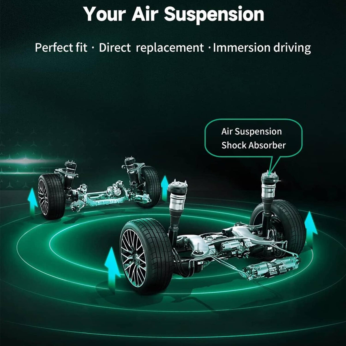Solidspare New 2x Rear Air Suspension Strut For Mercedes-Benz S350 S550 CL550 With Airmatic