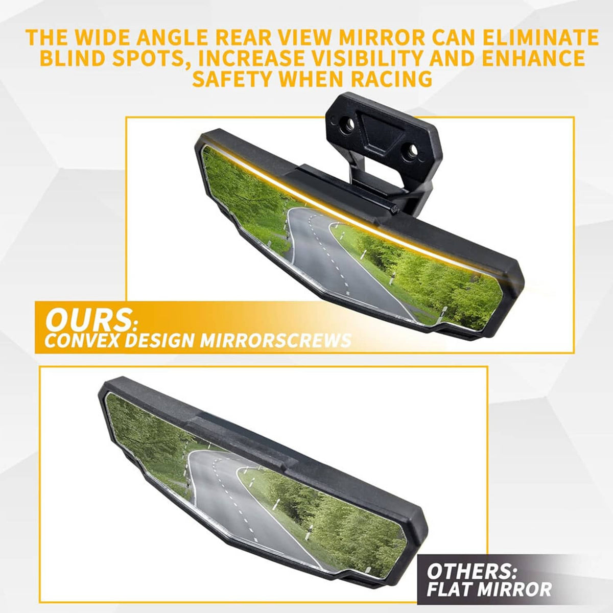 Solidspare For Polaris RZR PRO XP /4 2020-2025 UTV Rear View Center Mirror Convex 2883763