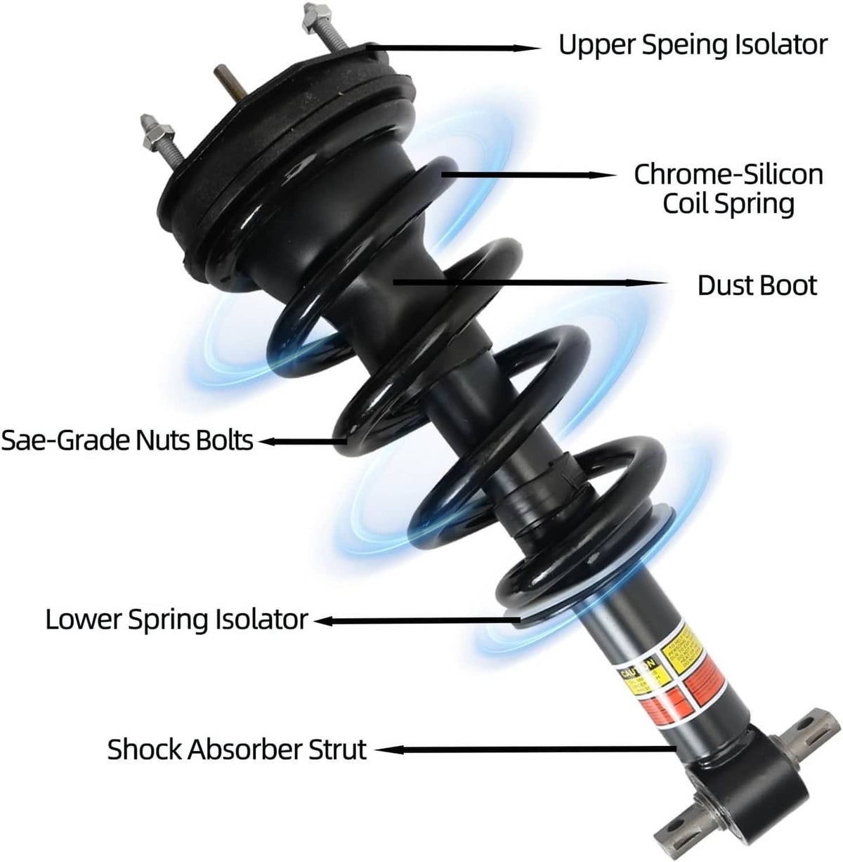 Solidspare New 4x Front Rear Shock Struts w/Magneride For 2007-2014 Cadillac Chevrolet GMC