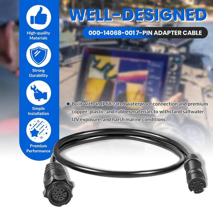 Solidspare 000-14068-001 7-Pin Transducer Adapter Cable for Lowrance Hook²/Reveal & Cruise